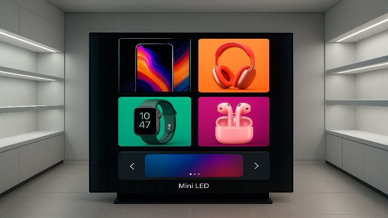 Mini LED Backlit Interactive Display in Digital Store