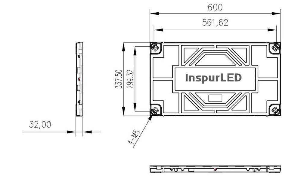 LED Screen Product Dimensions-Installation drawing-InspurLED